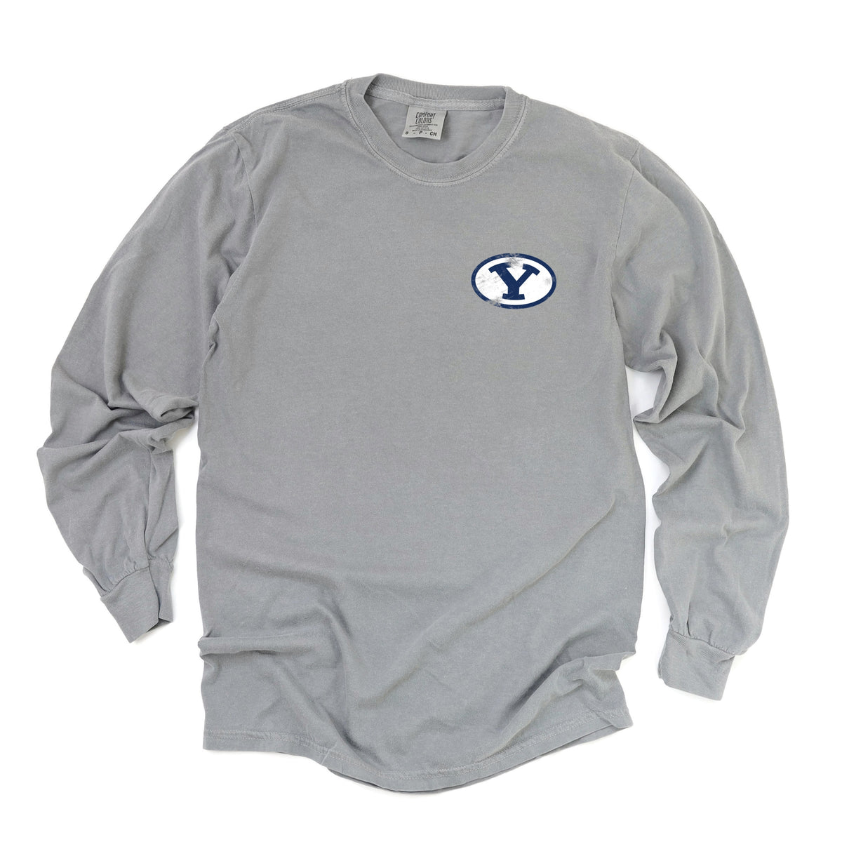 Licensed BYU Y Cougars - Women's Garment Dyed Long Sleeve Graphic T-Shirt