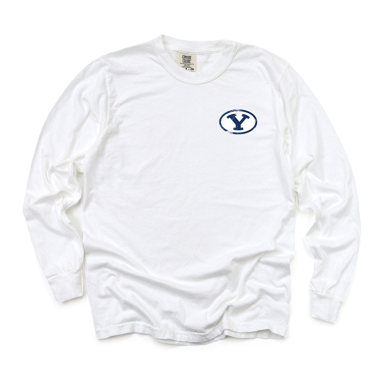 Licensed BYU Y Cougars - Women's Garment Dyed Long Sleeve Graphic T-Shirt