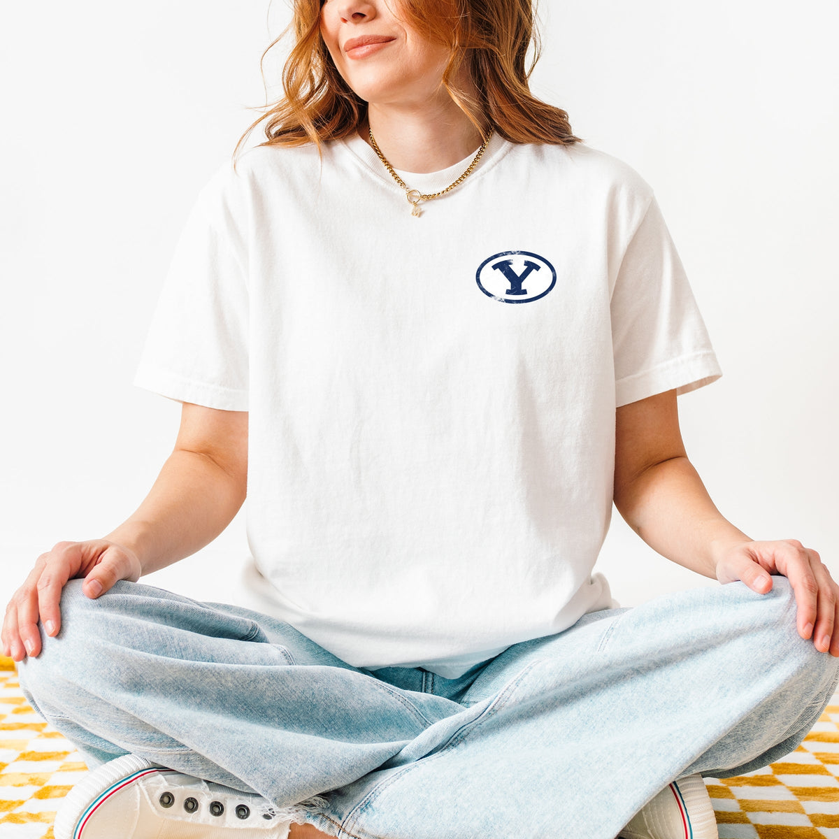 Licensed BYU Y Cougars - Women's Garment Dyed Graphic T-Shirt