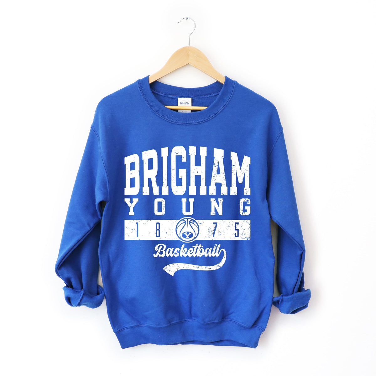 Brigham Young Basketball Arch Solid - Women's Graphic Sweatshirt