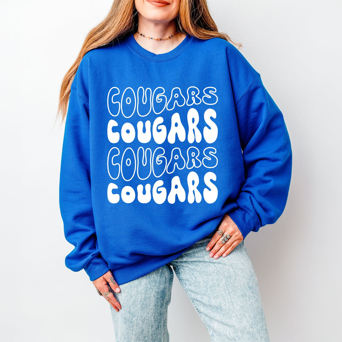 Licensed Brigham Young Cougars Bubble Letters - Women's Graphic Sweatshirt