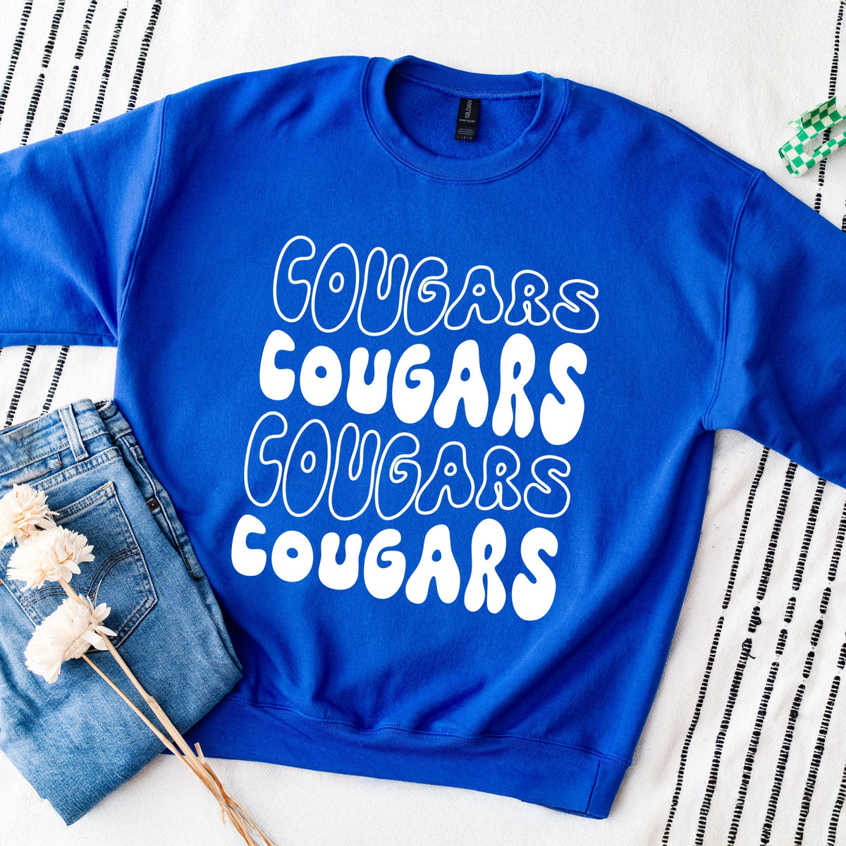 Licensed Brigham Young Cougars Bubble Letters - Women's Graphic Sweatshirt
