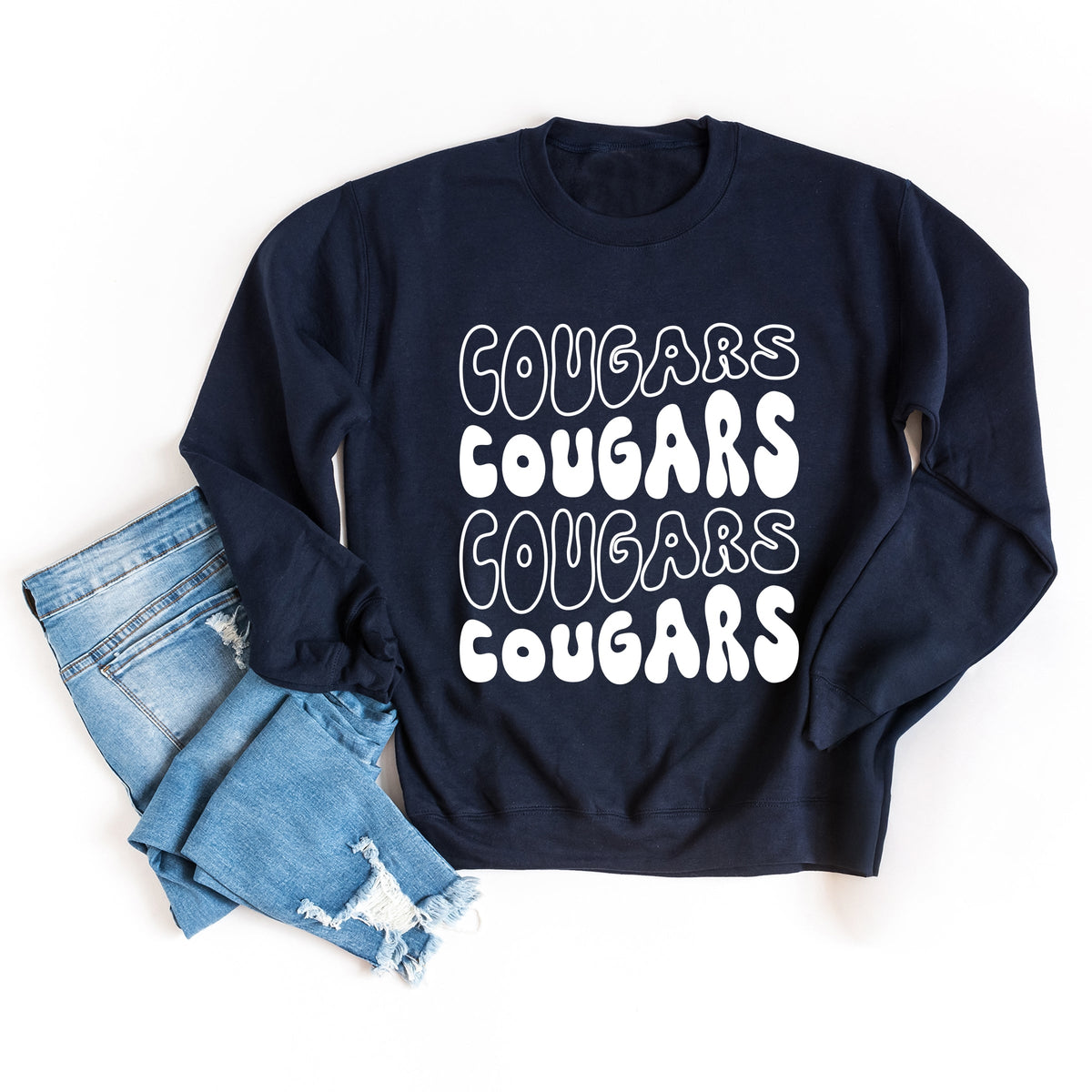 Licensed Brigham Young Cougars Bubble Letters - Women's Graphic Sweatshirt