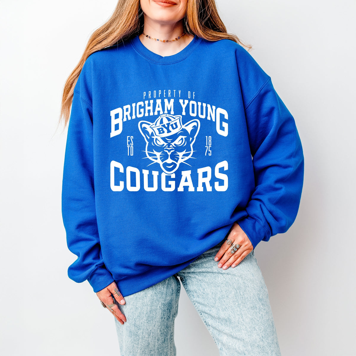 Licensed Property of Brigham Young Cougars - Women's Graphic Sweatshirt
