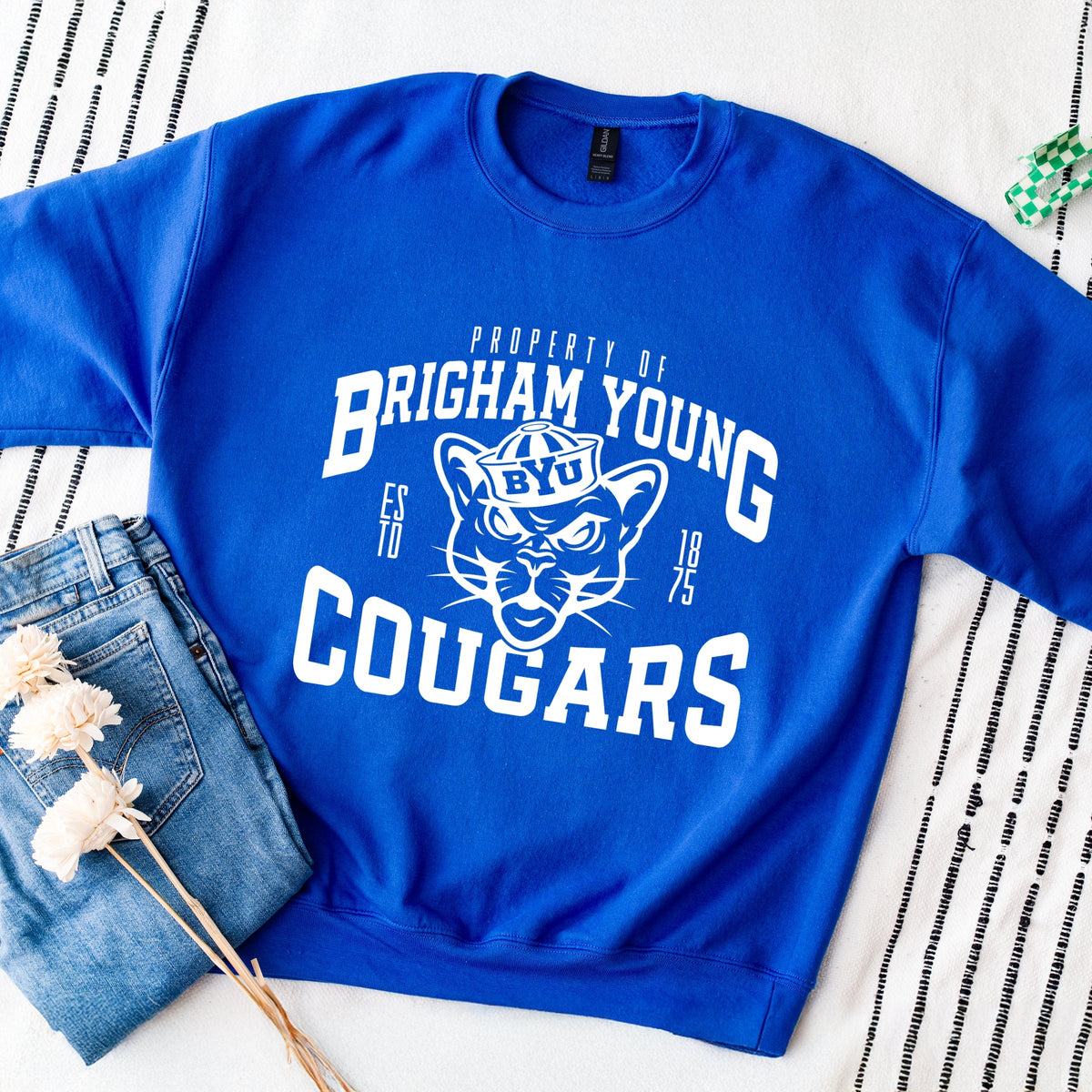 Licensed Property of Brigham Young Cougars - Women's Graphic Sweatshirt