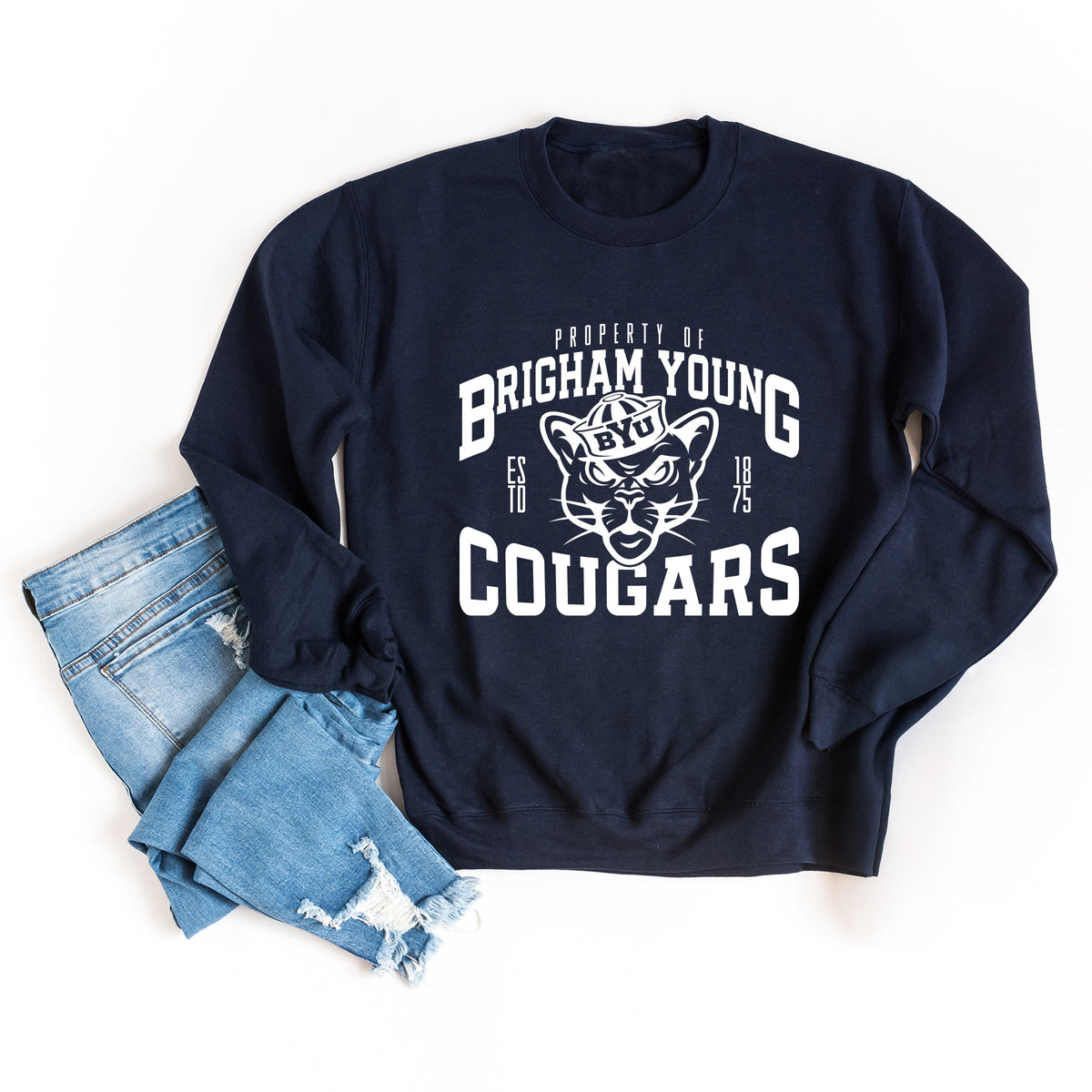Licensed Property of Brigham Young Cougars - Women's Graphic Sweatshirt