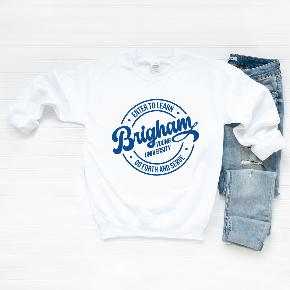 Licensed BYU Go Forth And Serve - Women's Graphic Sweatshirt