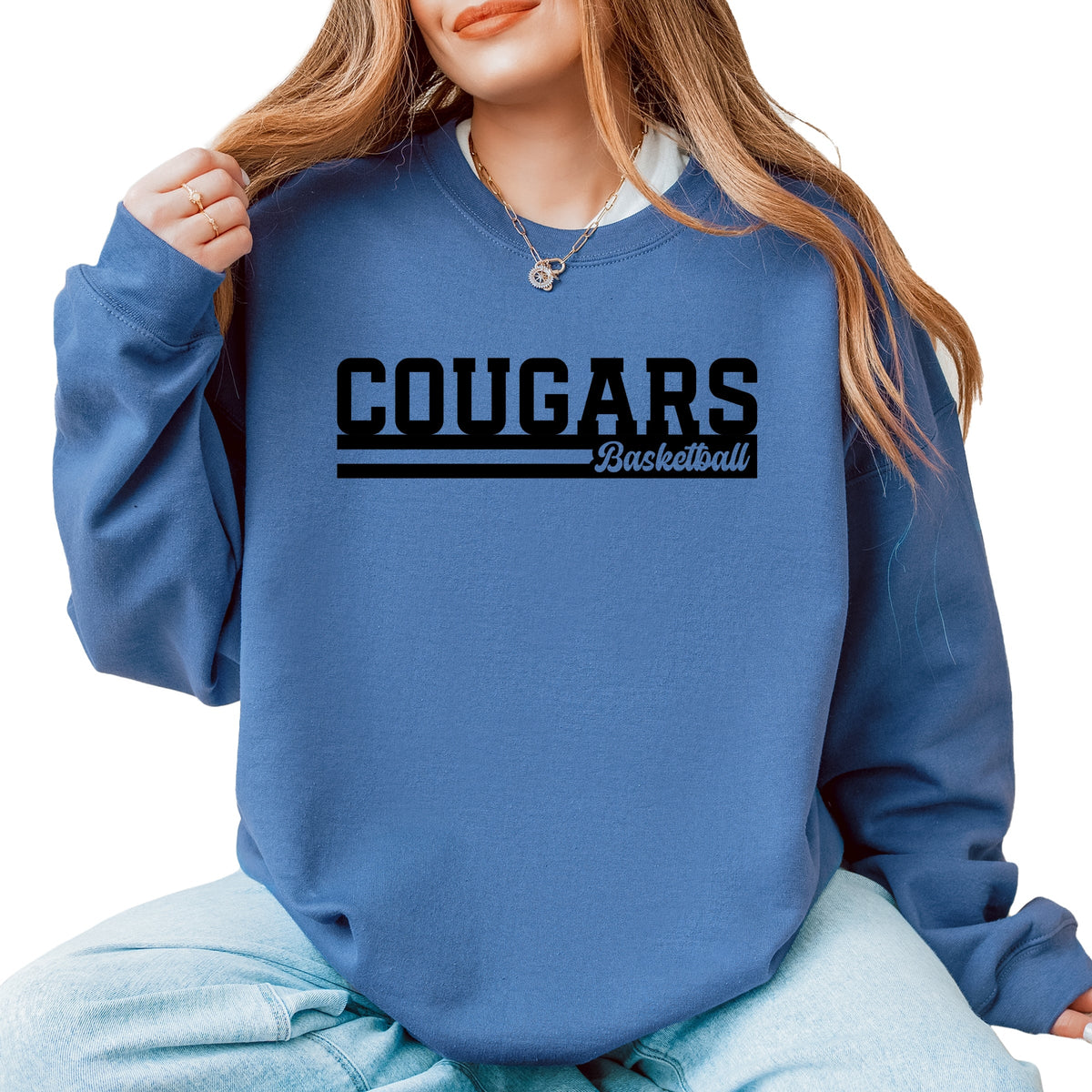 Cougars Basketball Stripes - Women's Graphic Sweatshirt