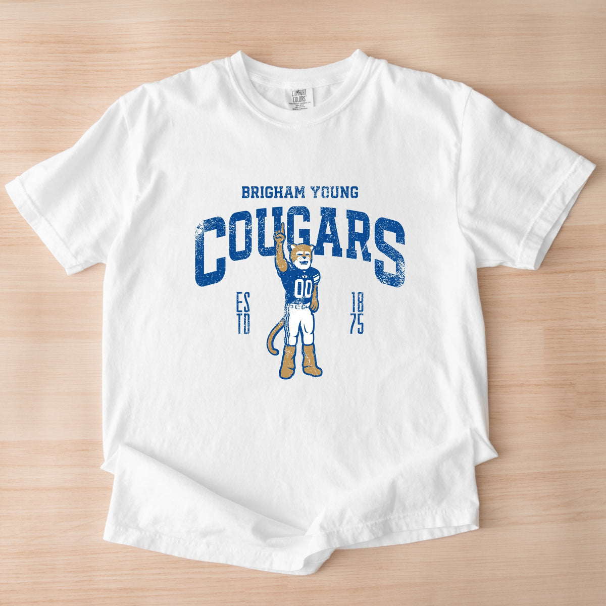 Licensed BYU Cougars Cosmo - Women's Garment Dyed Graphic T-Shirt