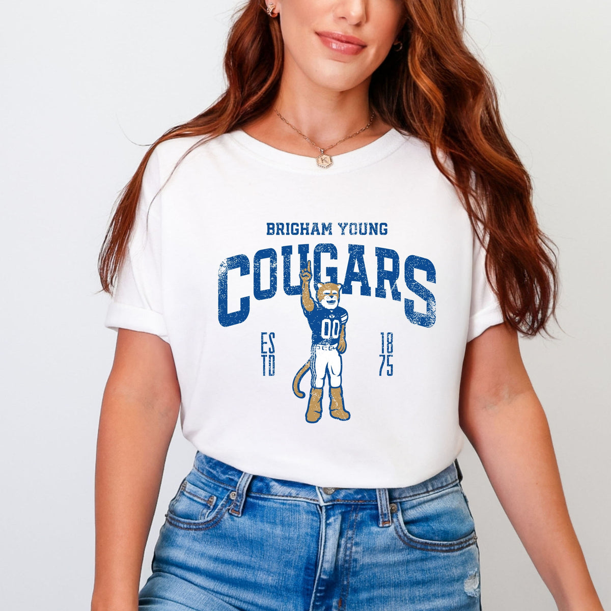 Licensed BYU Cougars Cosmo - Women's Garment Dyed Graphic T-Shirt