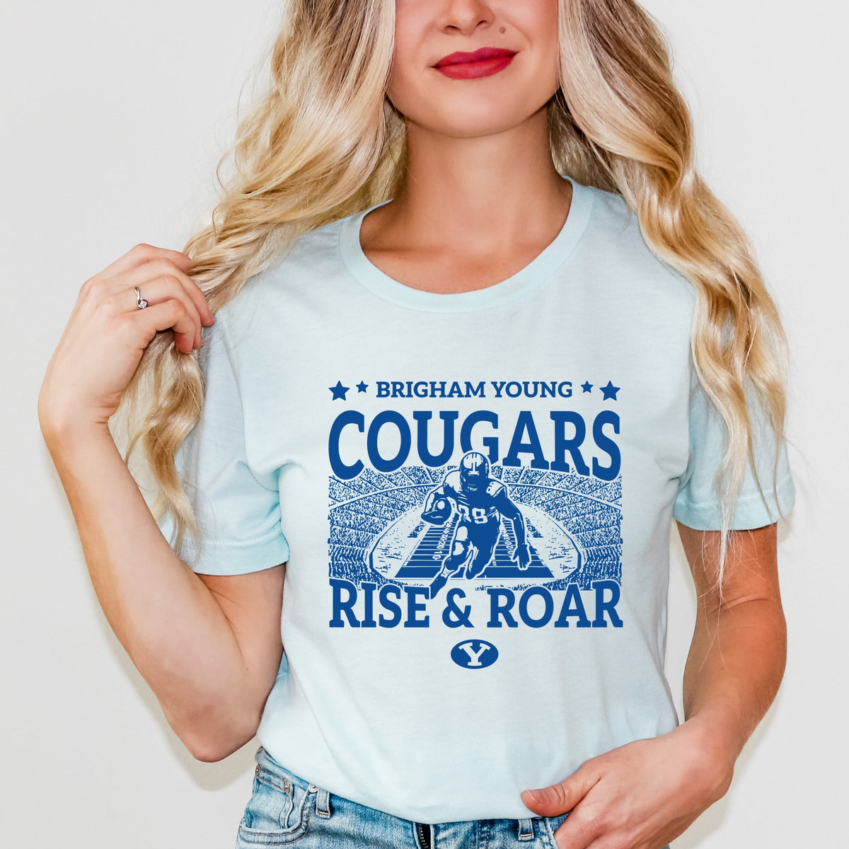 Brigham Young Football Field - Women's Short Sleeve Graphic T-Shirt