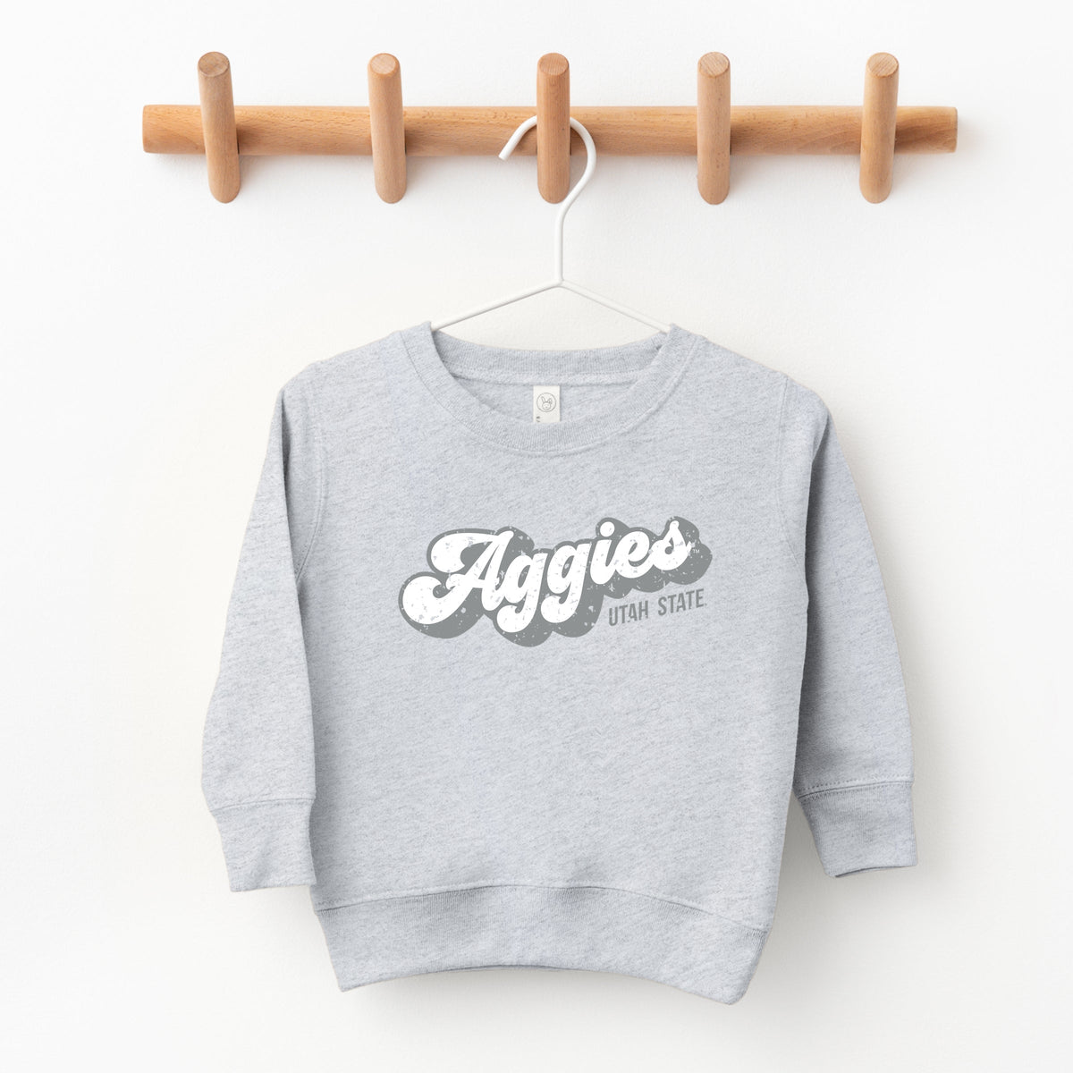 Aggies Grey And White Cursive - Toddler Graphic Sweatshirt