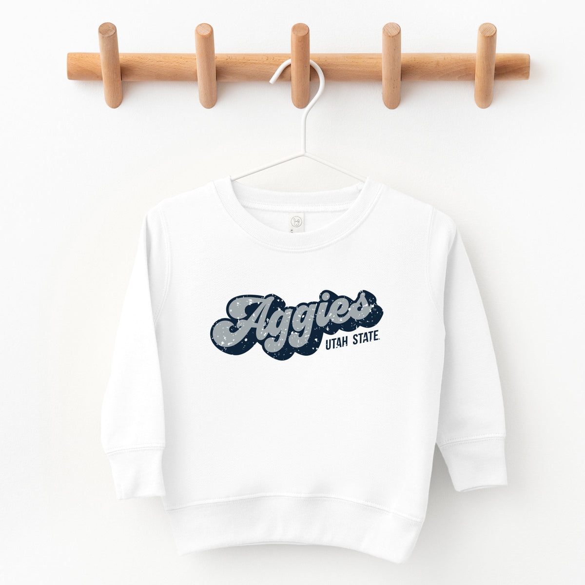 Aggies Grey and Blue Cursive - Toddler Graphic Sweatshirt
