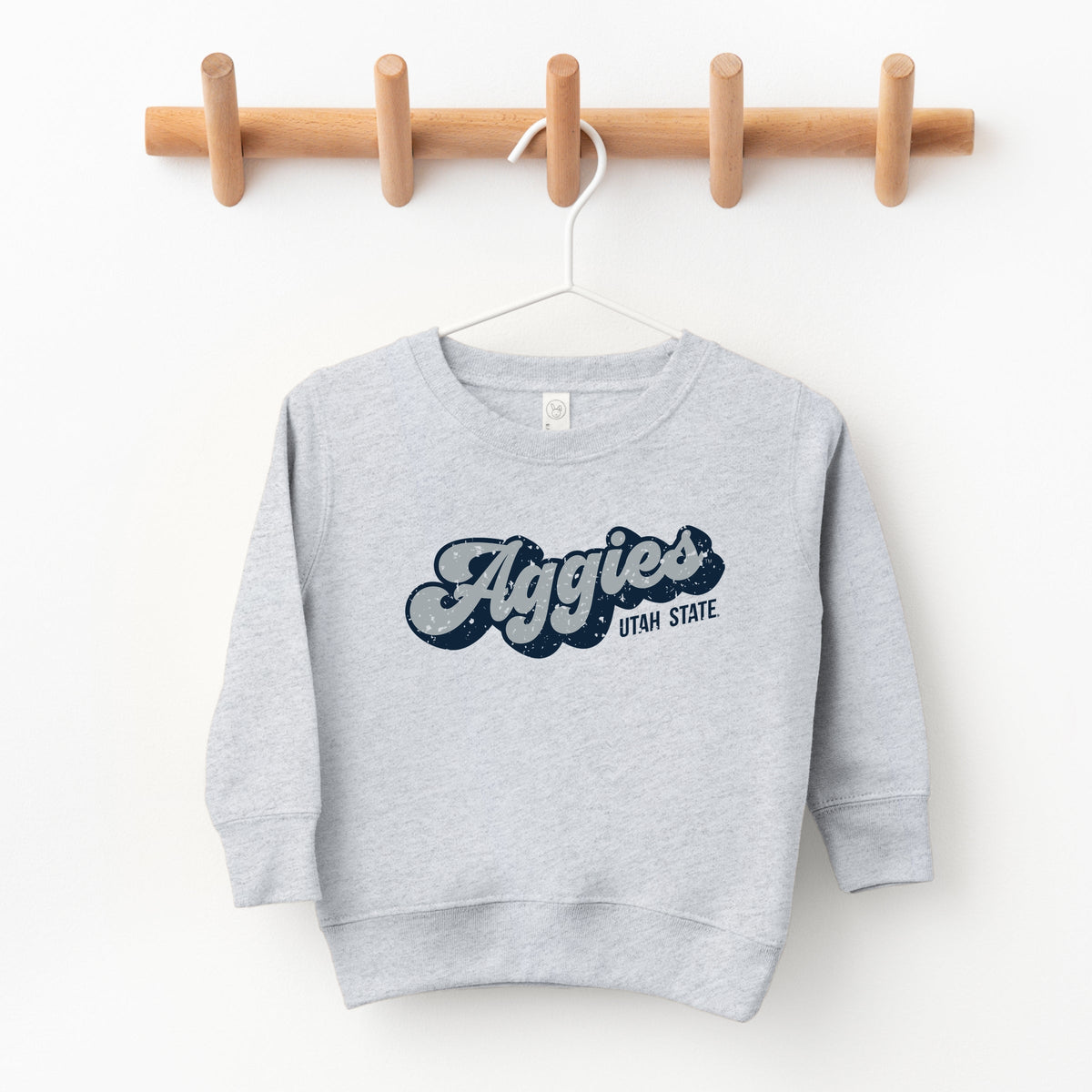 Aggies Grey and Blue Cursive - Toddler Graphic Sweatshirt