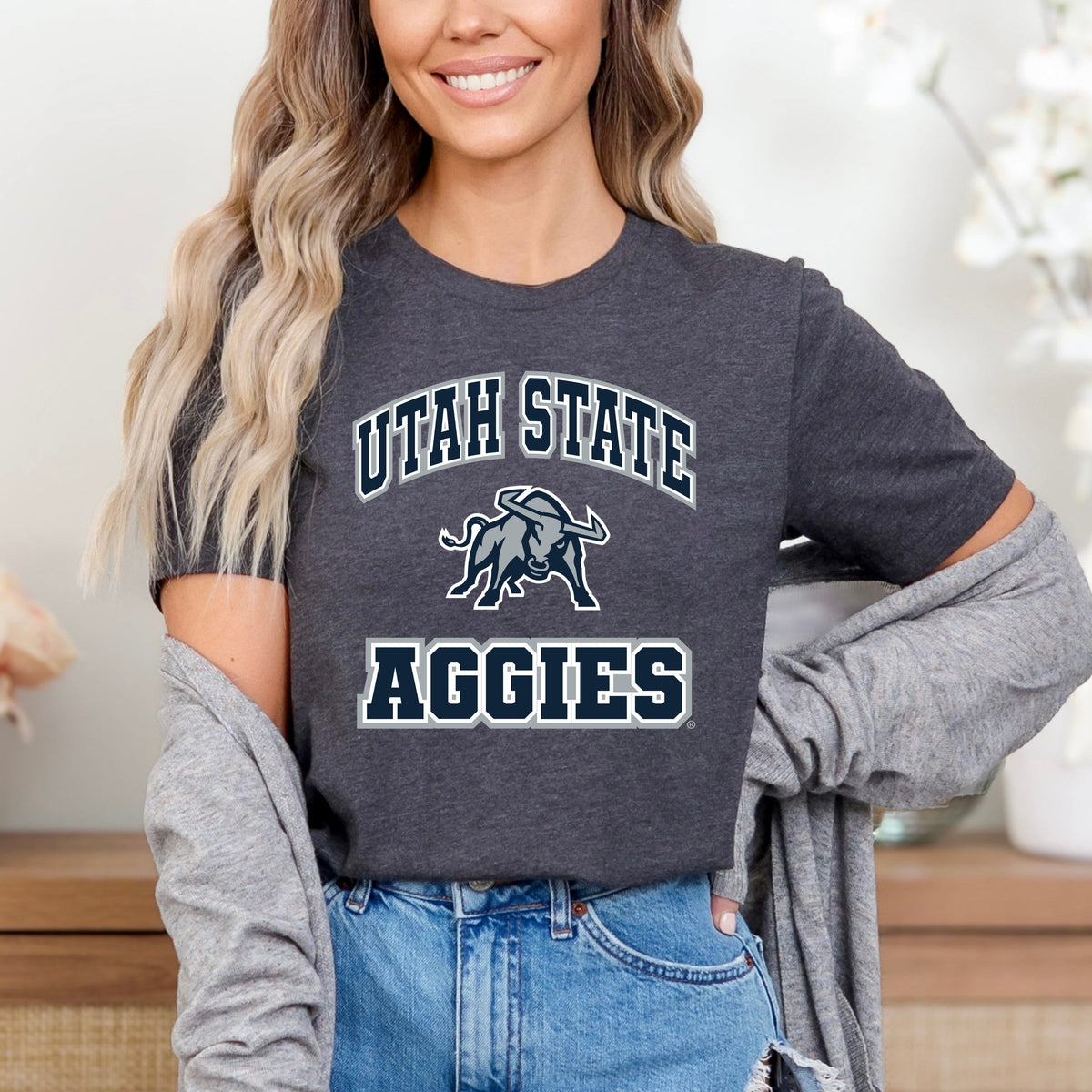 Licensed Utah State Aggies Bull - Women's Short Sleeve Graphic T-Shirt