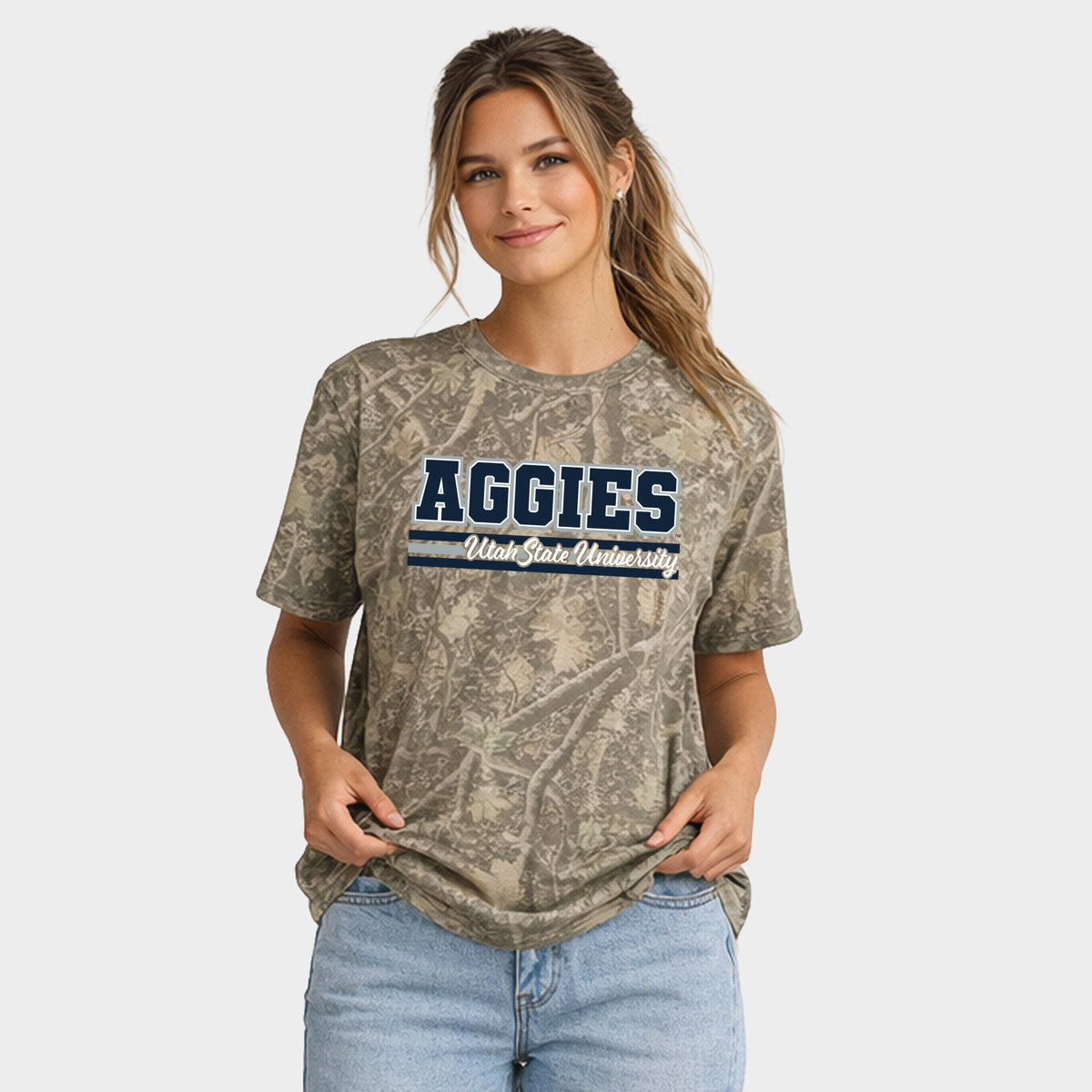 Aggies Utah State University - Women's Heavyweight Camo Tee