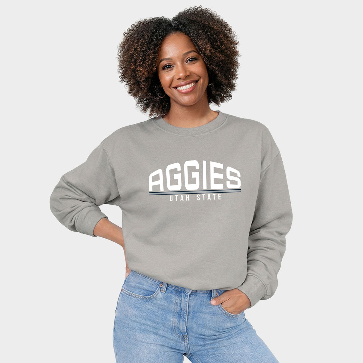 Utah State Aggies Arched  -  Women's Graphic Sweatshirt
