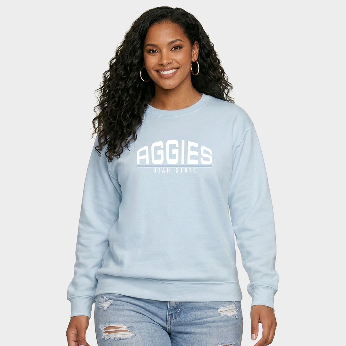 Utah State Aggies Arched  -  Women's Graphic Sweatshirt
