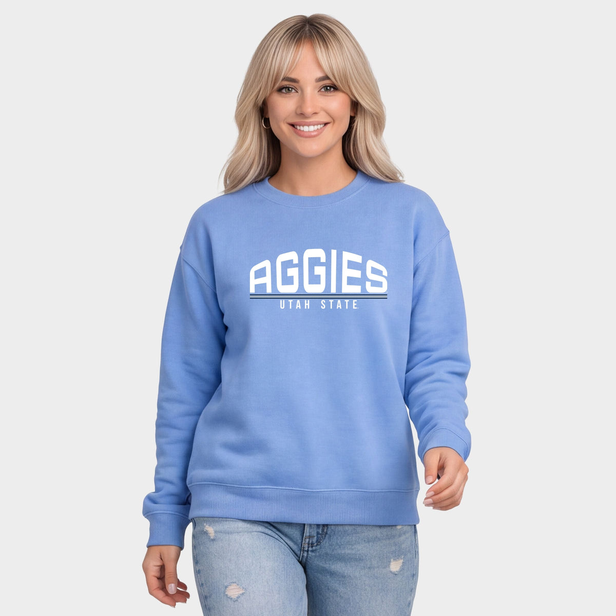 Utah State Aggies Arched  -  Women's Graphic Sweatshirt