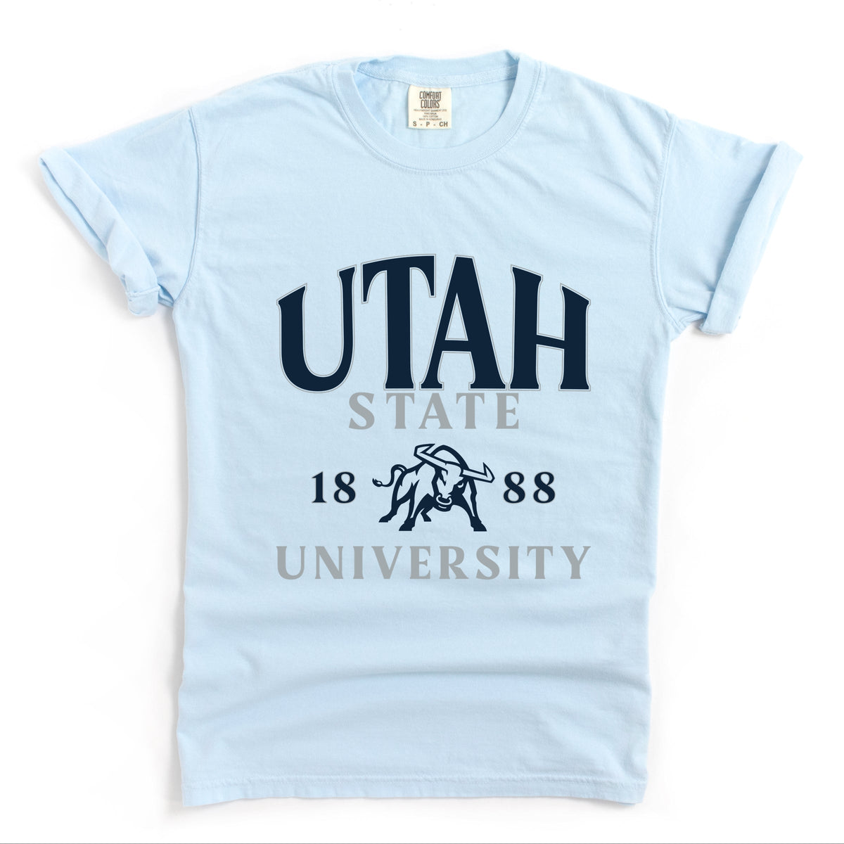 Licensed Utah State 1888 - Women's Garment Dyed Graphic T-Shirt