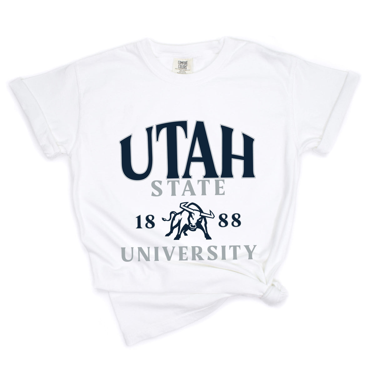 Licensed Utah State 1888 - Women's Garment Dyed Graphic T-Shirt