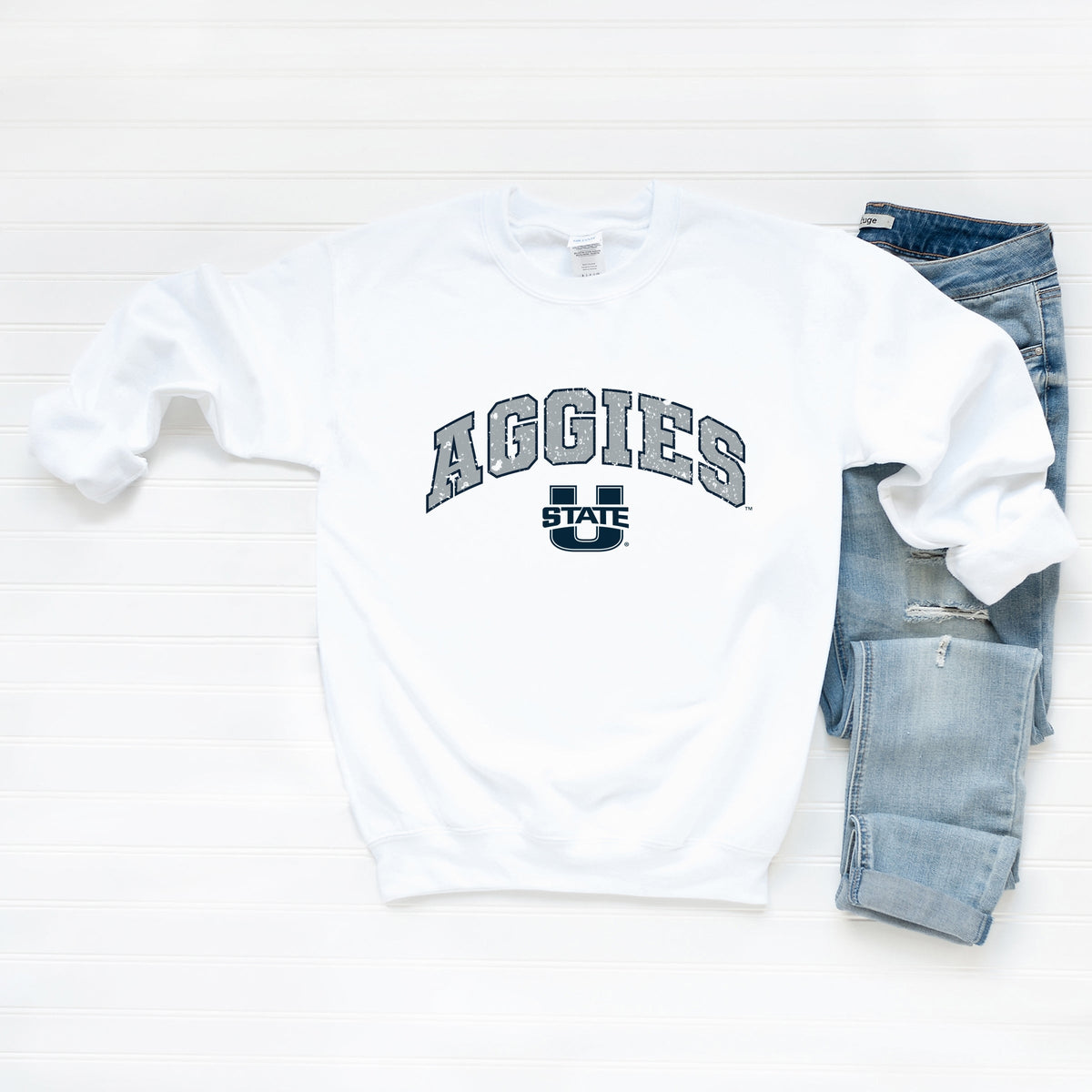 Licensed Aggies Distressed Utah State - Women's Graphic Sweatshirt