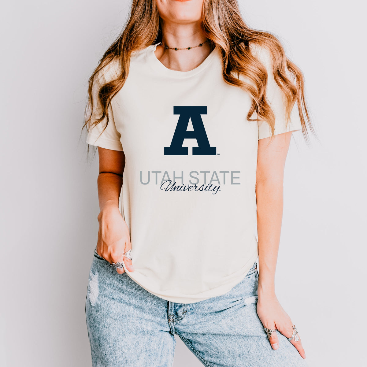 Licensed Utah State University Aggies A - Women's Short Sleeve Graphic T-Shirt