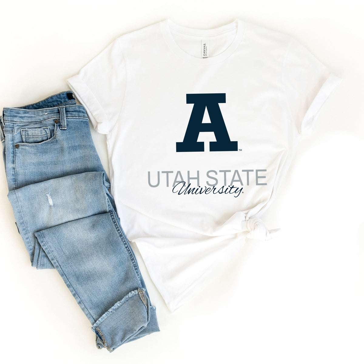 Licensed Utah State University Aggies A - Women's Short Sleeve Graphic T-Shirt
