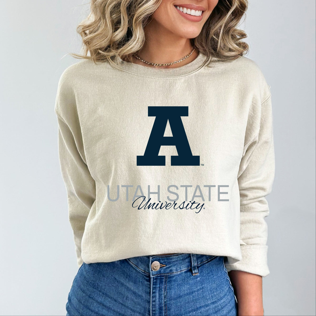 Licensed Utah State University Aggies A - Women's Graphic Sweatshirt