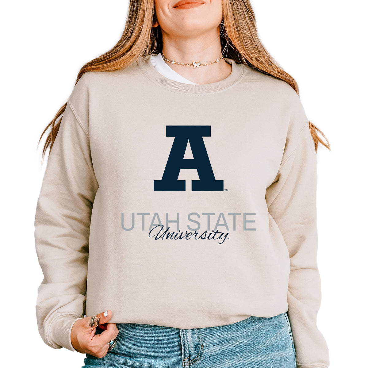 Licensed Utah State University Aggies A - Women's Graphic Sweatshirt