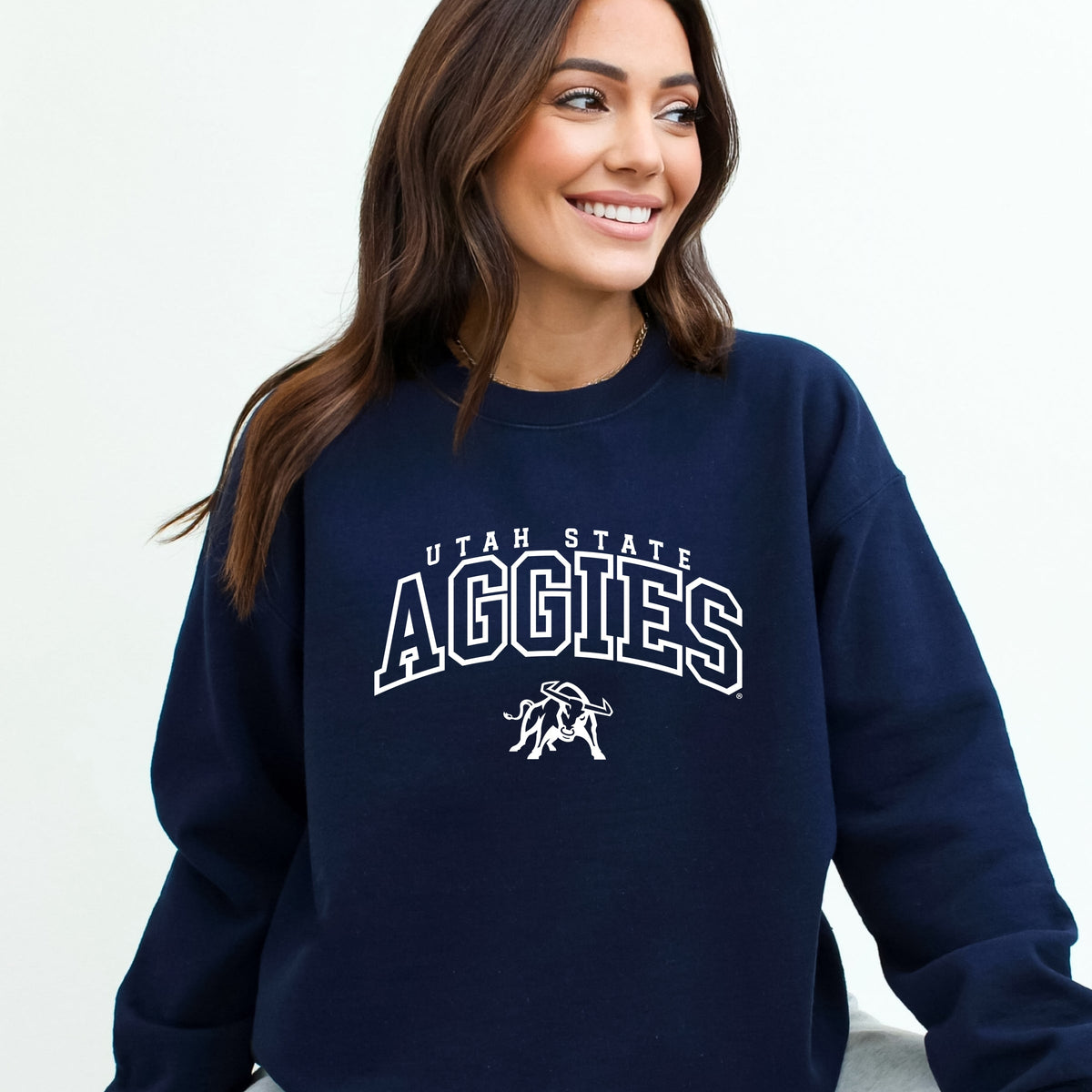 Licensed Aggies Varsity Outline Bull - Women's Graphic Sweatshirt