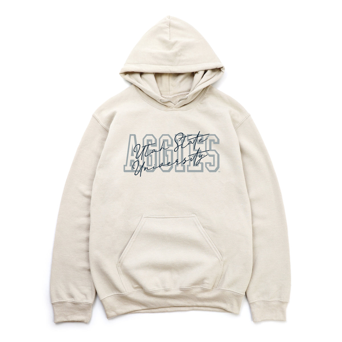 Licensed Grey Aggies Blue Cursive - Women's Graphic Hoodie
