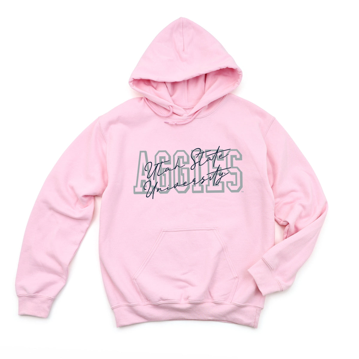 Licensed Grey Aggies Blue Cursive - Women's Graphic Hoodie