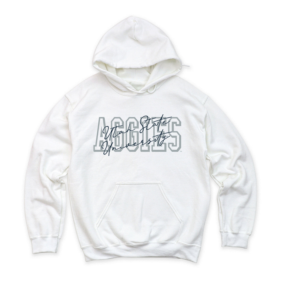 Licensed Grey Aggies Blue Cursive - Women's Graphic Hoodie