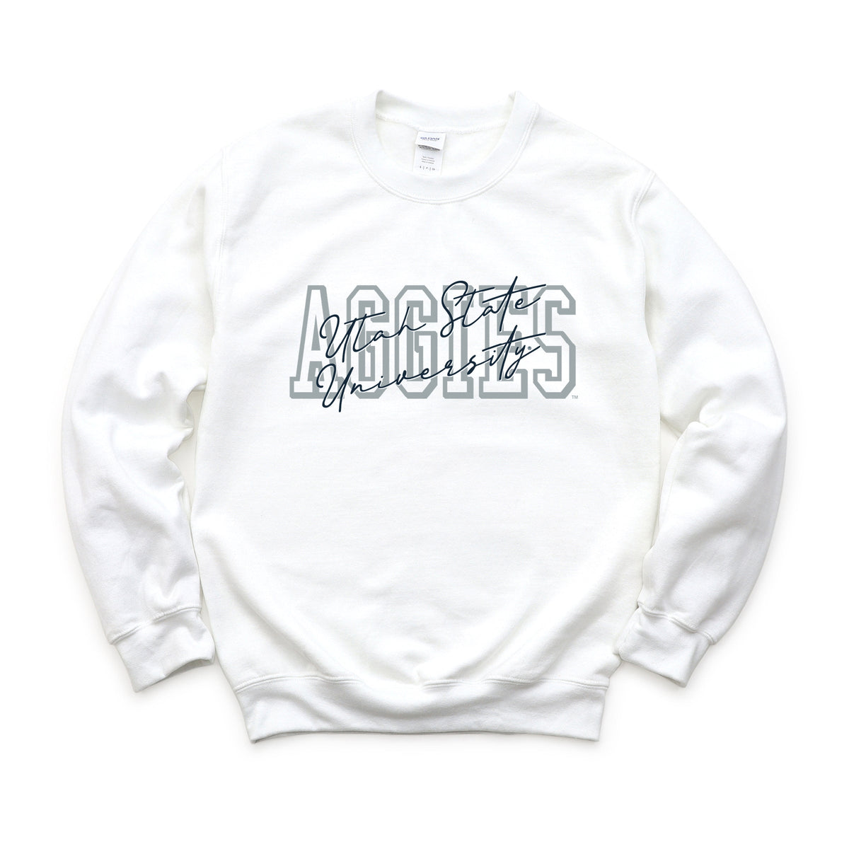 Licensed Grey Aggies Blue Cursive - Women's Graphic Sweatshirt