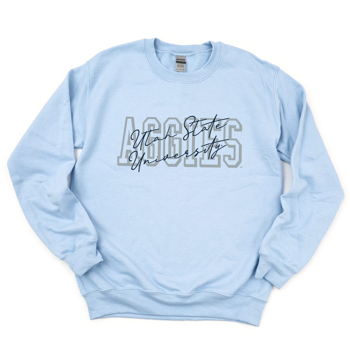 Licensed Grey Aggies Blue Cursive - Women's Graphic Sweatshirt