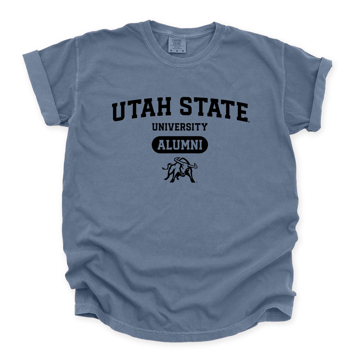 Licensed Utah State Alumni Bull - Women's Garment Dyed Graphic T-Shirt