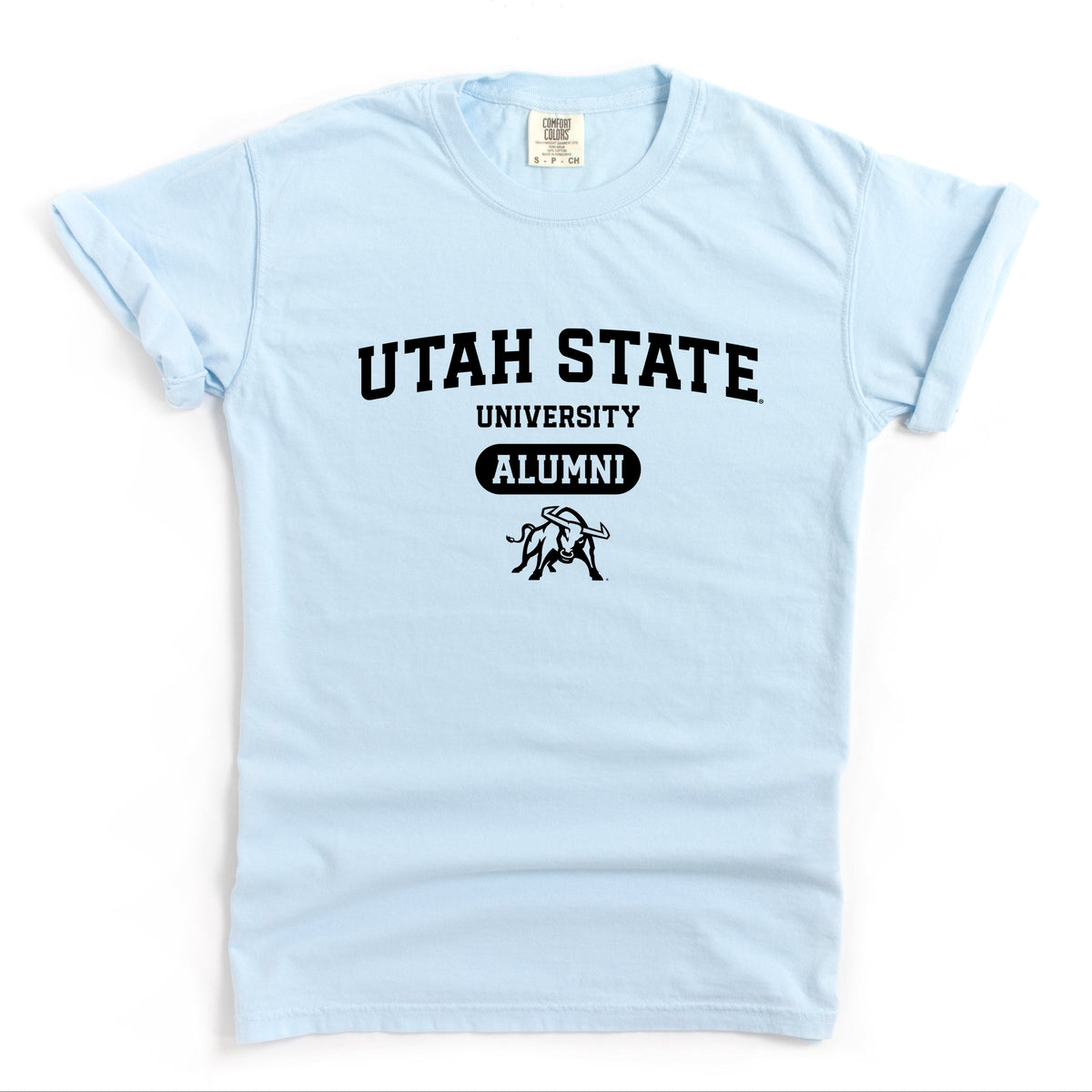 Licensed Utah State Alumni Bull - Women's Garment Dyed Graphic T-Shirt