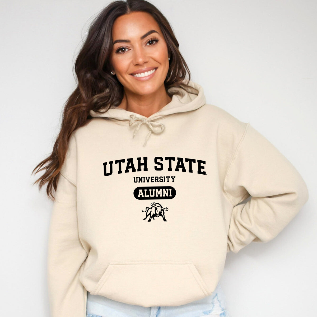 Licensed Utah State Alumni Bull - Women's Graphic Hoodie