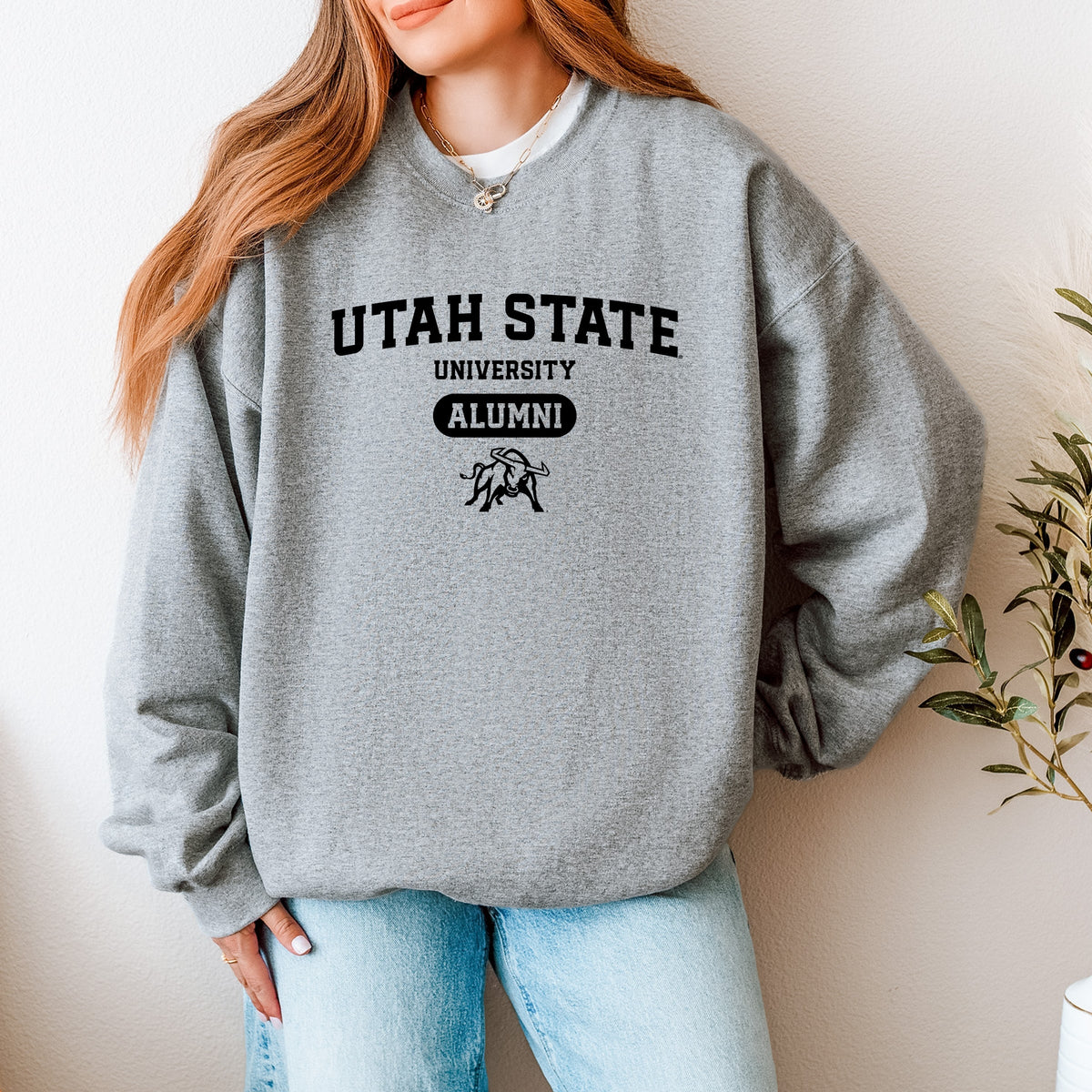 Licensed Utah State Alumni Bull - Women's Graphic Sweatshirt