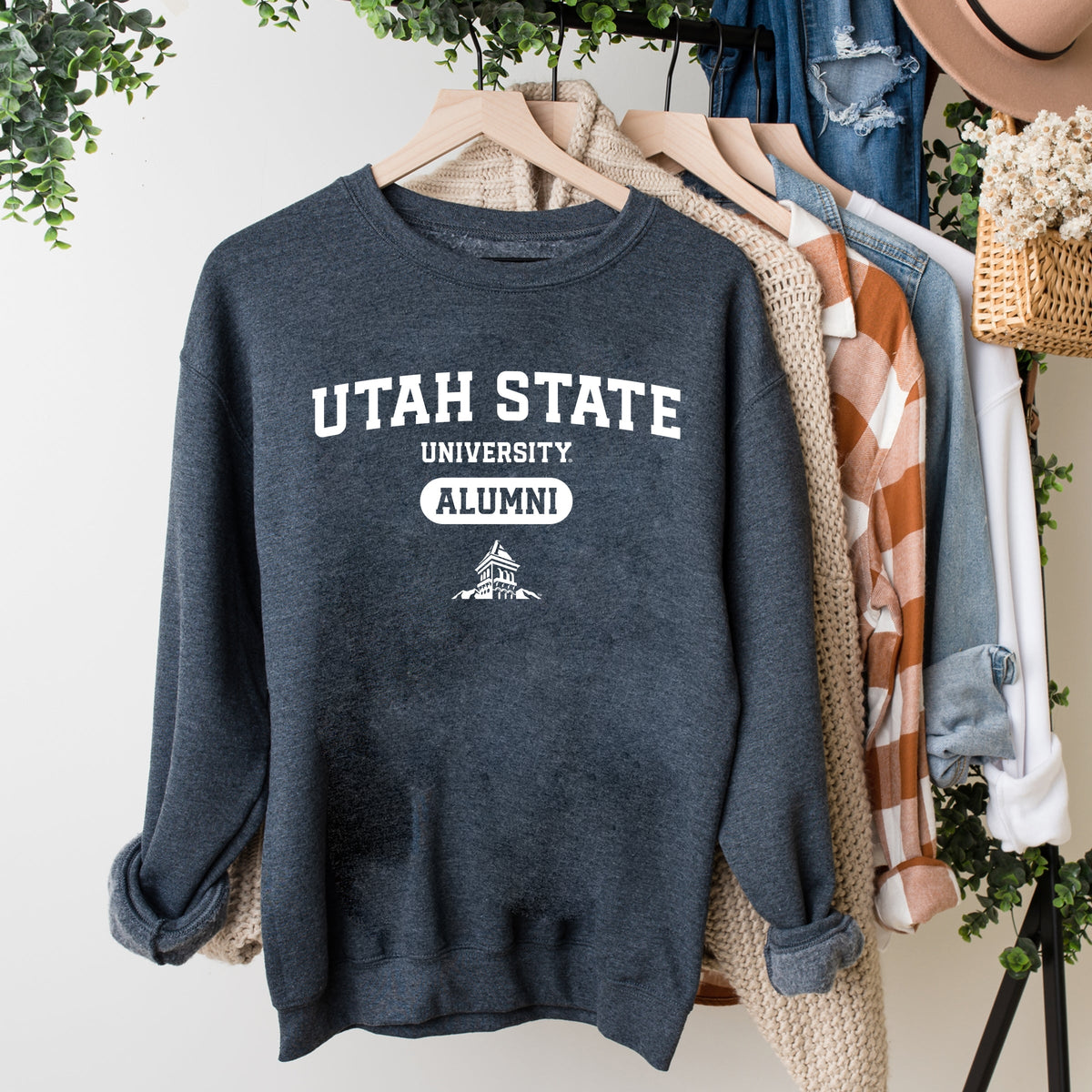 Licensed Utah State Alumni Building - Women's Graphic Sweatshirt