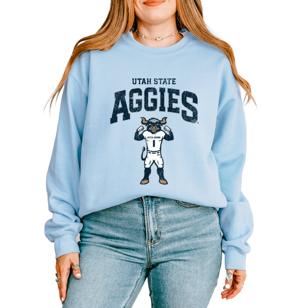 Licensed Utah State Aggies Big Blue - Women's Graphic Sweatshirt