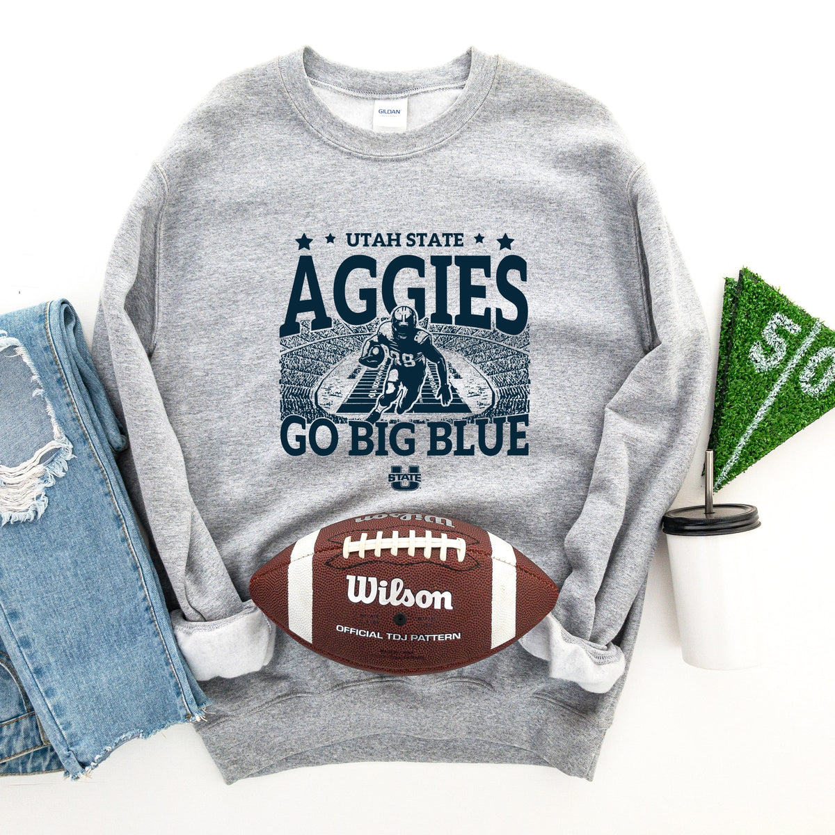 Licensed Utah State Football Field - Women's Graphic Sweatshirt