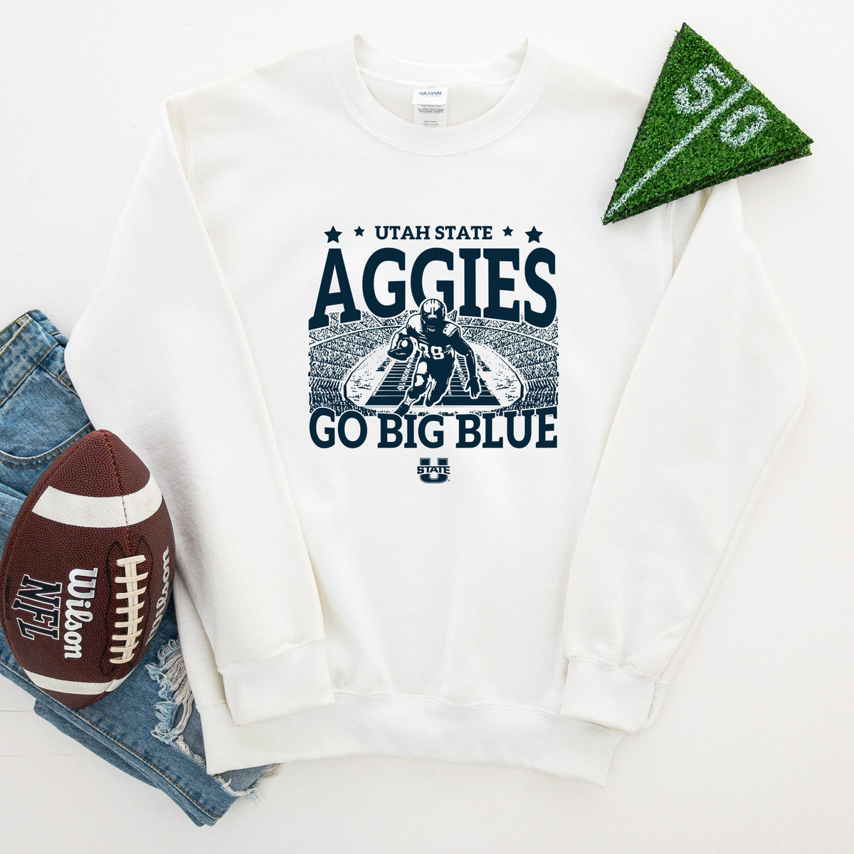 Licensed Utah State Football Field - Women's Graphic Sweatshirt
