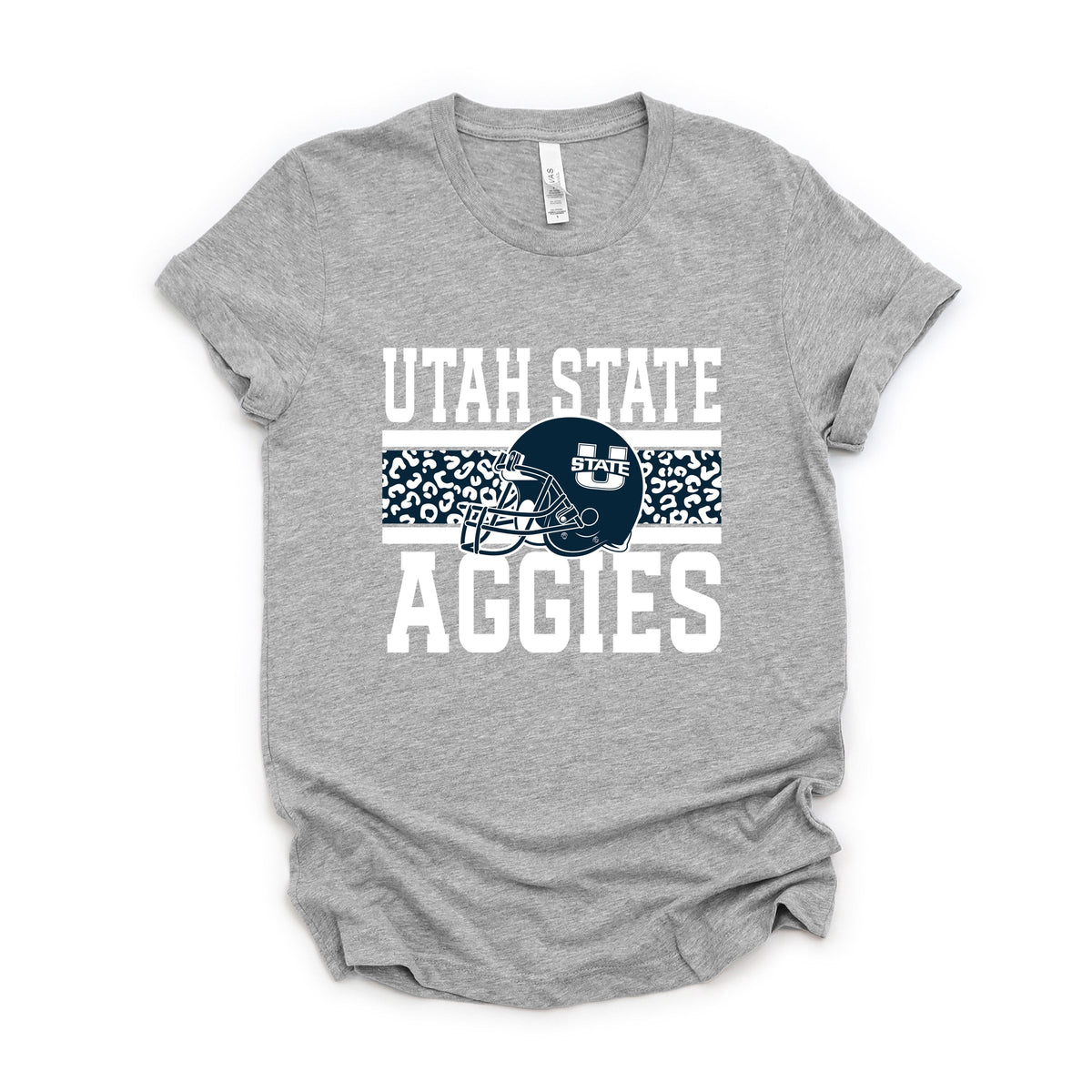 Licensed Utah State Aggies Leopard - Women's Short Sleeve Graphic T-Shirt