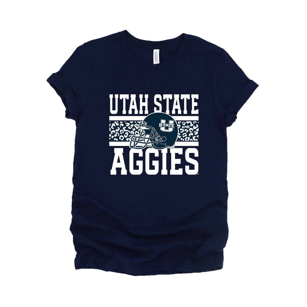 Licensed Utah State Aggies Leopard - Women's Short Sleeve Graphic T-Shirt