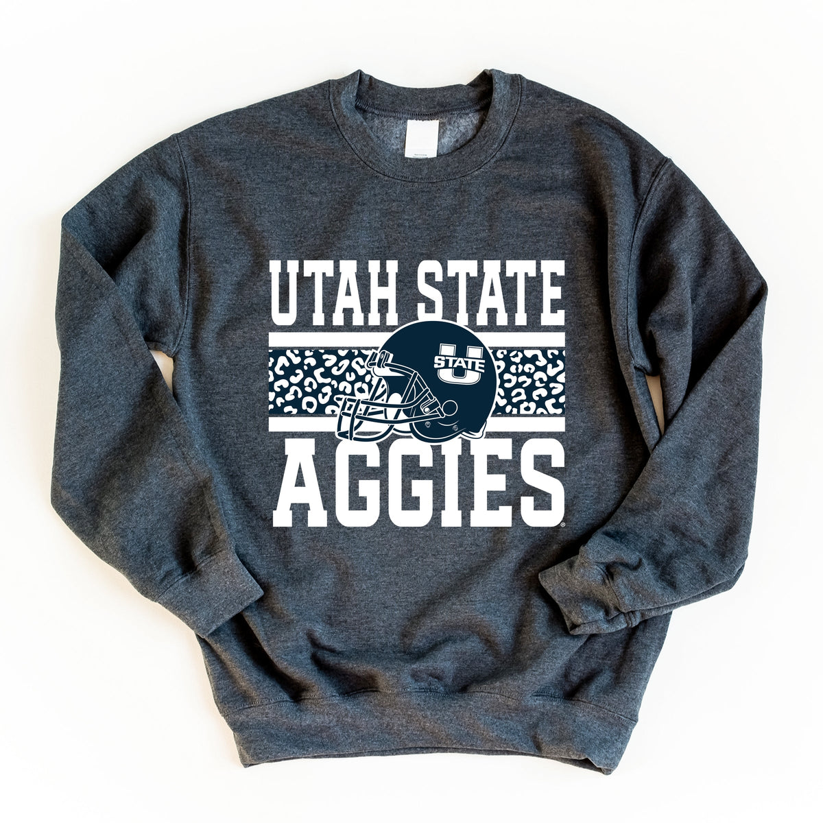 Licensed Utah State Aggies Leopard - Women's Graphic Sweatshirt