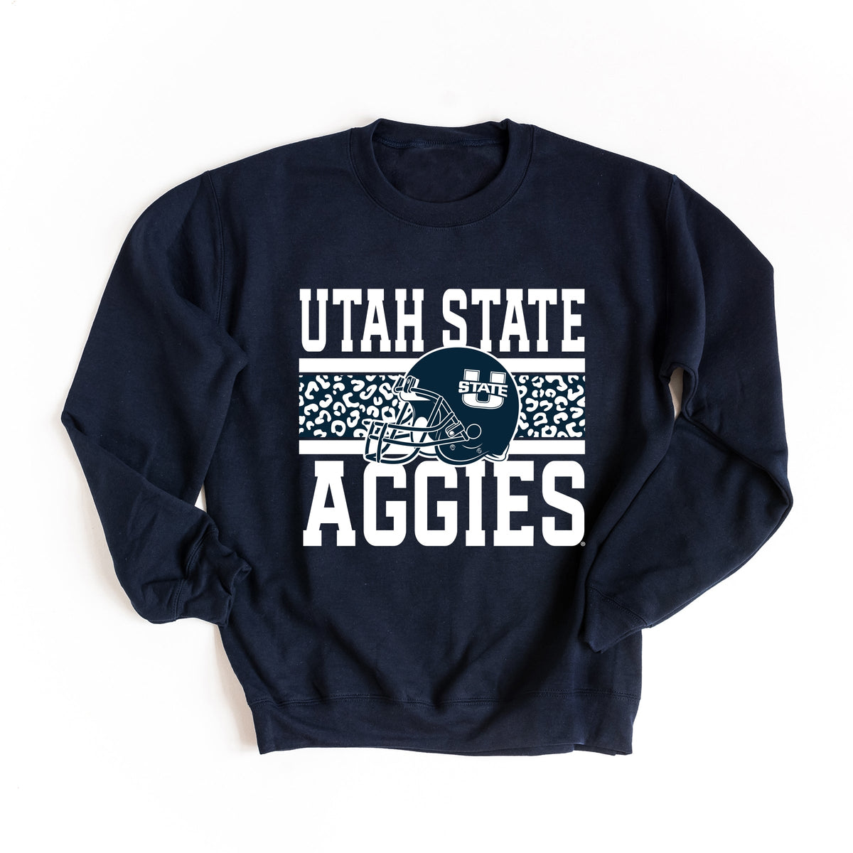 Licensed Utah State Aggies Leopard - Women's Graphic Sweatshirt