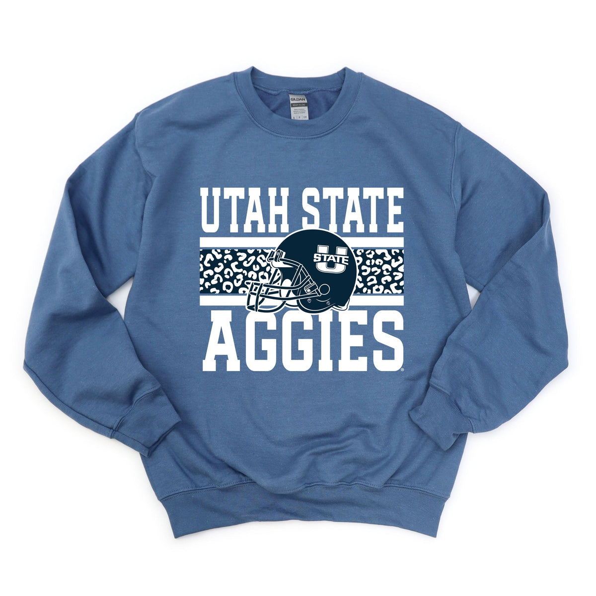 Licensed Utah State Aggies Leopard - Women's Graphic Sweatshirt