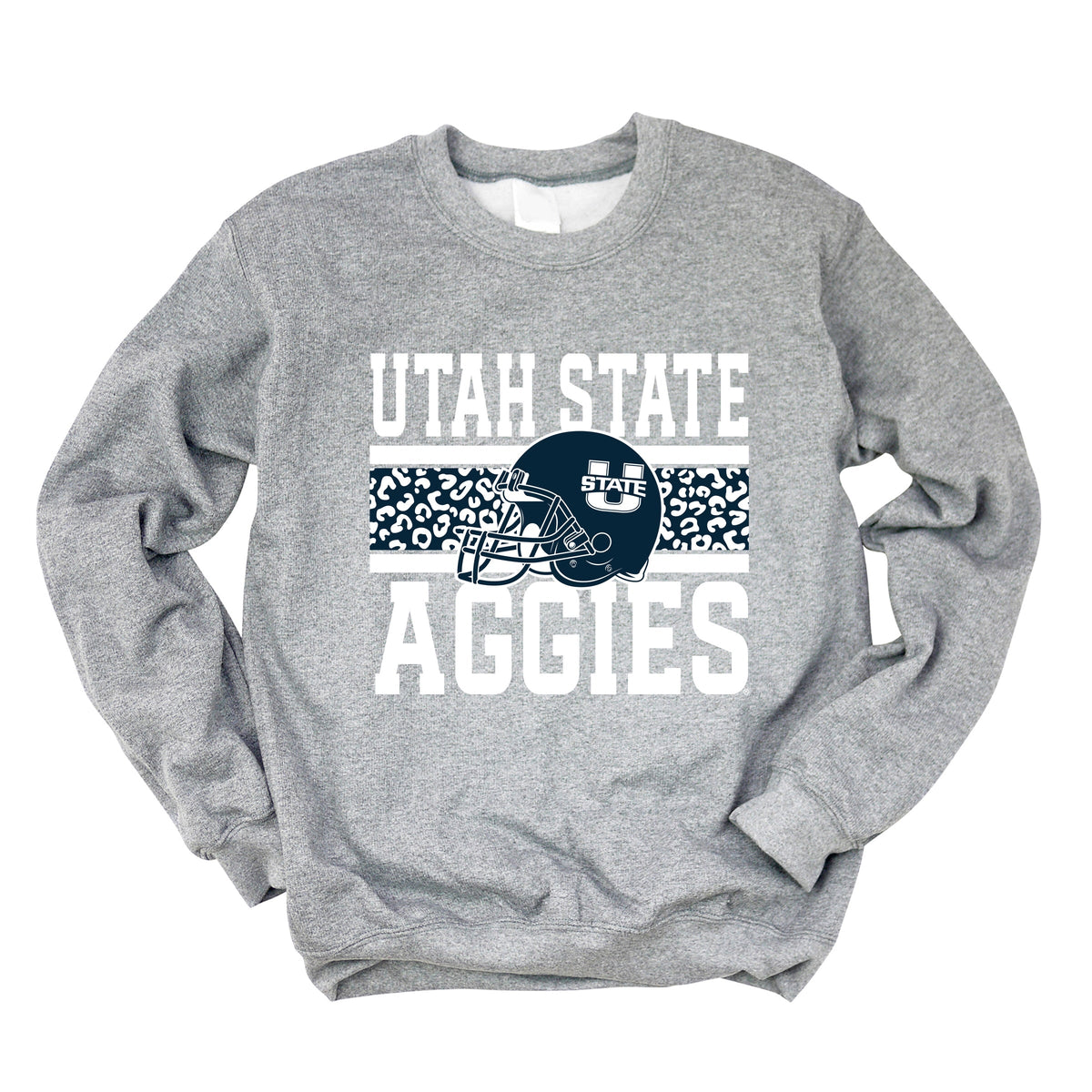 Licensed Utah State Aggies Leopard - Women's Graphic Sweatshirt